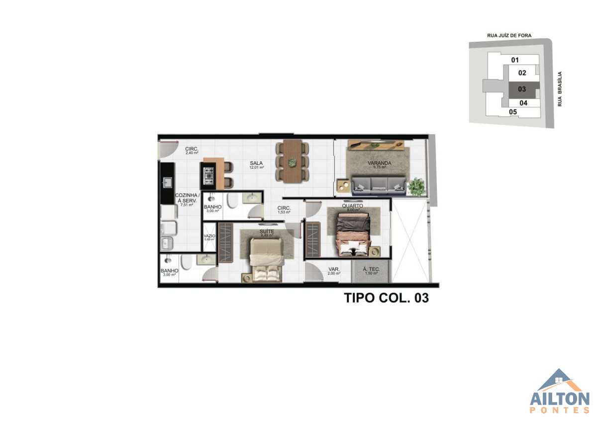 Apartamento de Frente p/ Mar na Praia da Cerca - Praia do Morro - Guarapari/ES