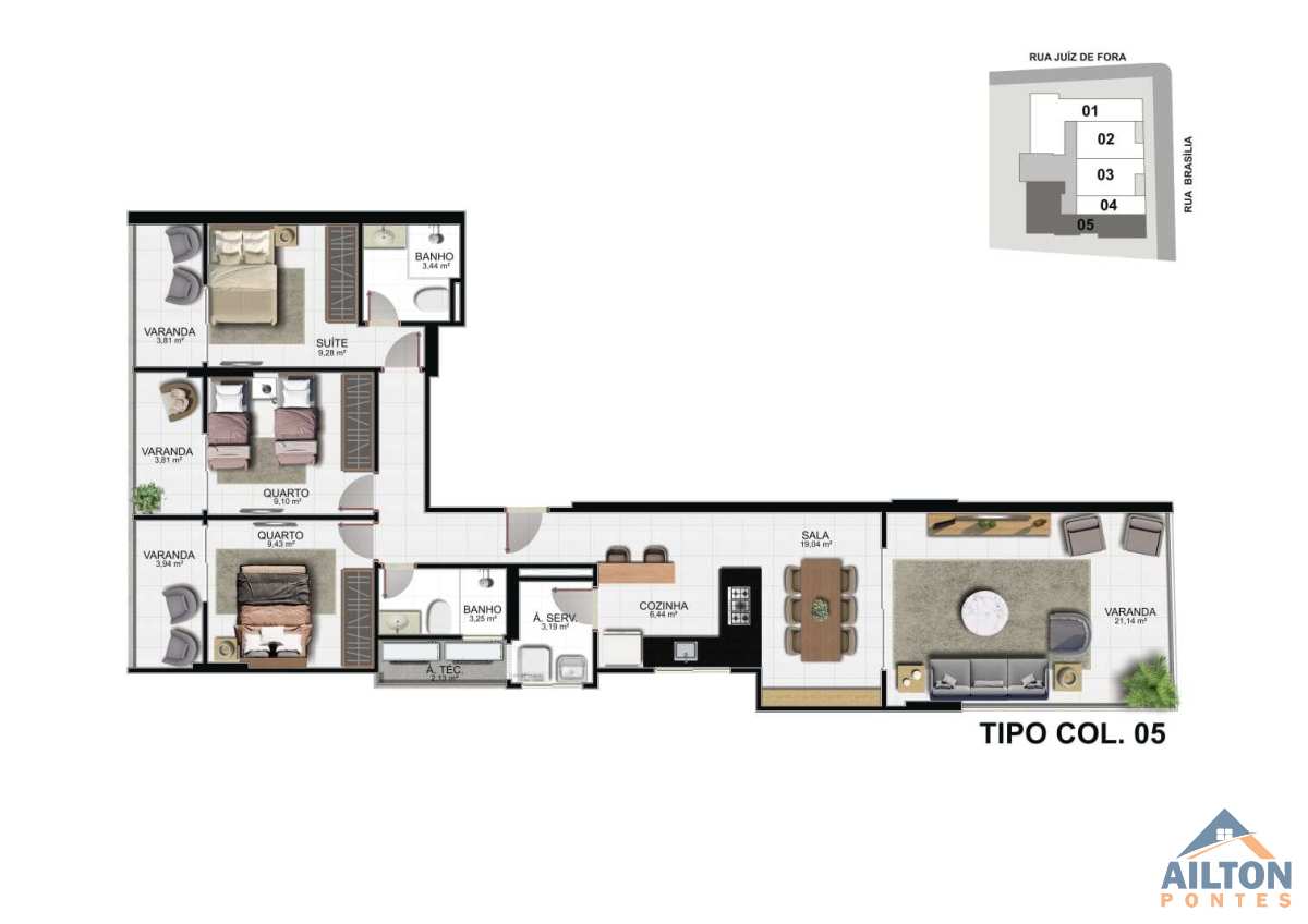 Apartamento de Frente p/ Mar na Praia da Cerca - Praia do Morro - Guarapari/ES
