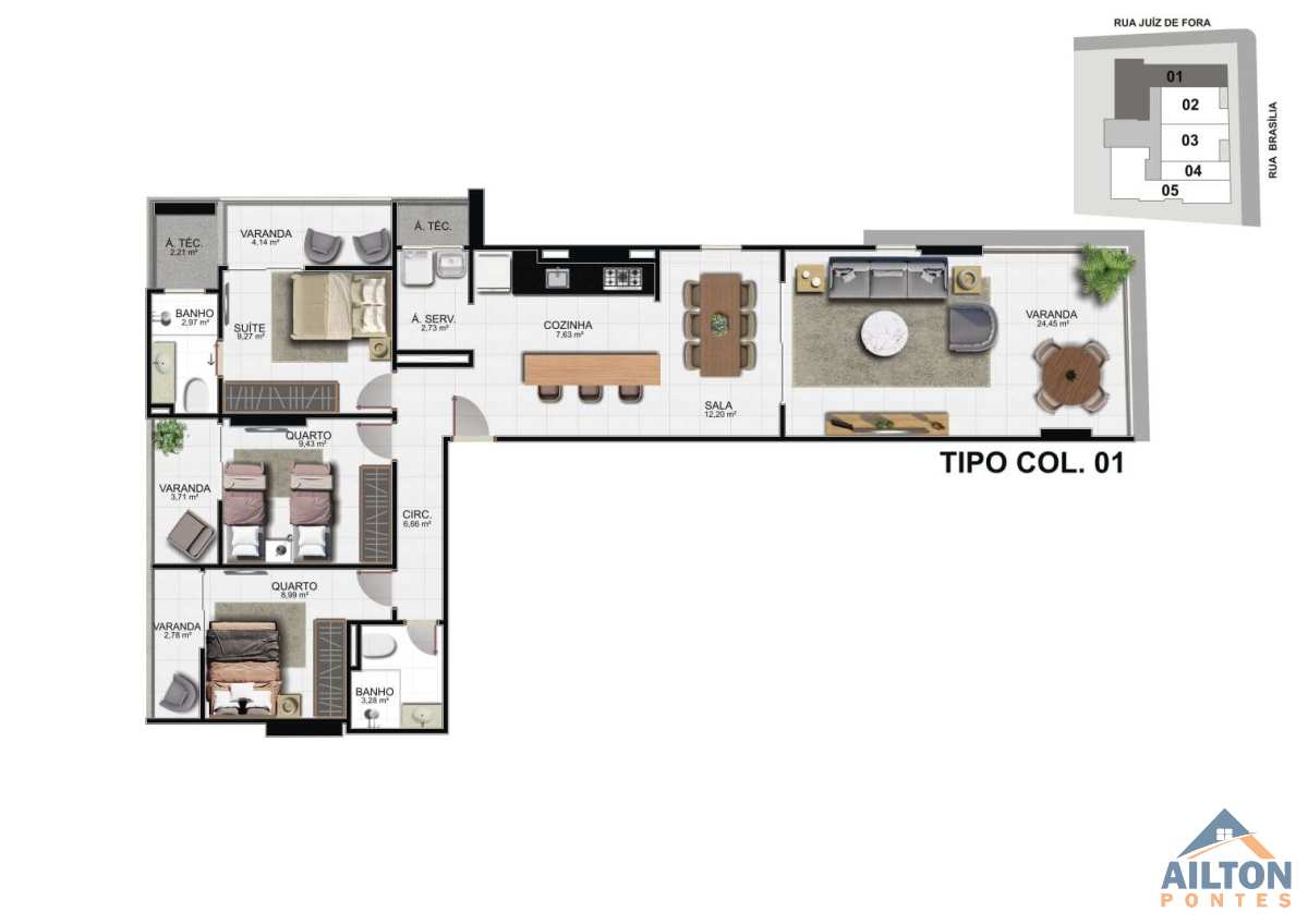 Apartamento de Frente p/ Mar na Praia da Cerca - Praia do Morro - Guarapari/ES